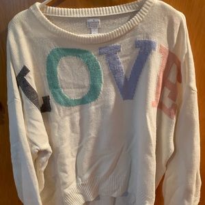 BNWT “LOVE” NY AND CO SWEATER WHITE